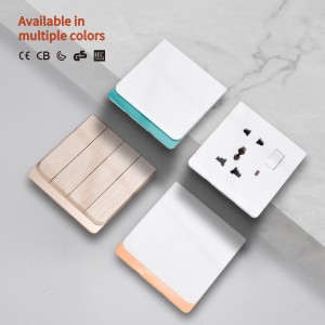 KLASS UK standard colorful wall light switches with CB CE GCC for house 1/2/3/4 gang super slim electric switches and socket