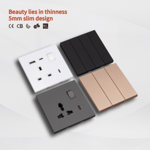 KLASS faċli installment UK swiċċijiet elettriċi u sokit b'86 tip super slim swiċċ panel għall-ħajt tad-dar swiċċ tad-dawl socket