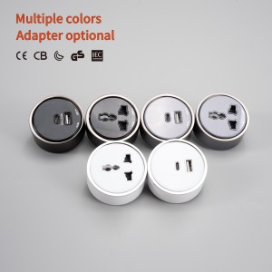 Modern design wall mounted power track socket with Aluminum wireless outlet removable socket for home desk electric socket