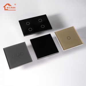 KLASS CE CB GCC 1/2/3/4 Gang UK/EU Standard Tuya Wifi Zigbee Alexa Remote Control Smart Home Wall Touch Light with glass panel