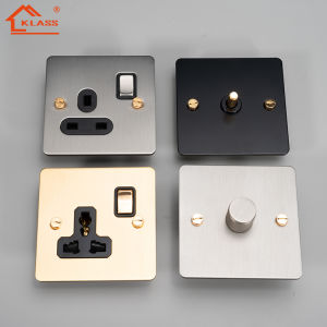 Modern design 16A 250V UK stainless steel switches and socket with CE and CUKA certificate for house wall light electric switch