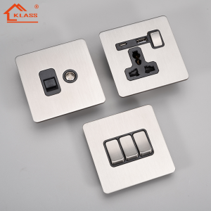 New product UK stainless steel gold grey sockets and switch with CE CUKA certificate for wall light electric toggle switch