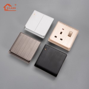 Professional CB GCC Wall Switch And Socket with White Black Grey Gold brushed panel for home UK Standard electric light switch