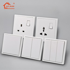 KLASS KW Series UK British standard Switches and socket with Big panel Slim frame for home electric wall switches socket outlet