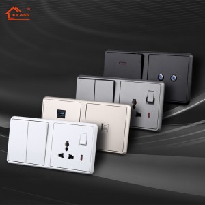 New arrival CE CB GCC UKCA Wall Switch Socket with multicolor color plastic slim frame 1/2/3/4 gang UK electric light switch