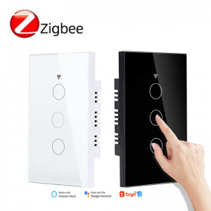 Wholesale US American standard Tuya zigbee wifi smart switch with 1/2/3/4 gang glass panel for home wall light touch switch